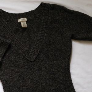 Charcoal Gray 3/4 Sleeve Sweater